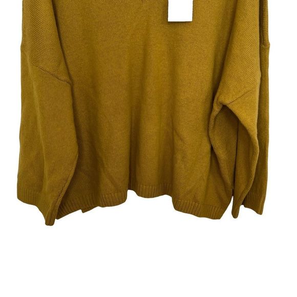 Madewell Mustard Yellow Double-V Pullover Boho Slouchy Sweater - Picture 6 of 11